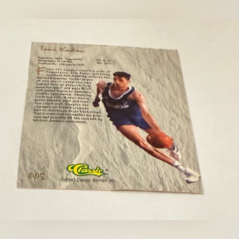 1993 Classic Basketball Trading Card - Power Pick 1-80,000 Tony Kukoc - Picture 5 of 7